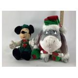 Disney Mickey Mouse, Eeyore Holiday Plush Toys