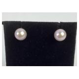 14k gold & pearl earrings. Total weight inclusive
