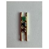 14k gold & multi gemstone pendant. Total weight