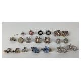 Costume jewelry rhinestone earrings screw back &
