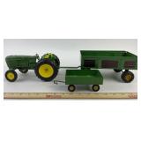 ERTL John Deere Tractor and Wagons 3 Piece Lot