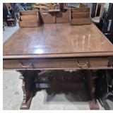 Colonial Revival Style Walnut Library Table Or