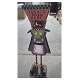 Wood Halloween Witch Treat Stand 32 in. Tall