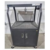 Wheeled Audio Cart With 2 Bottom Doors For