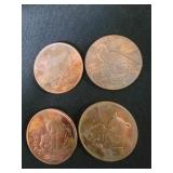 Copper Bullion Rounds With Indian head and Pandas