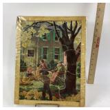 Mid 20th Century Wooden Frame Jigsaw Puzzle With F