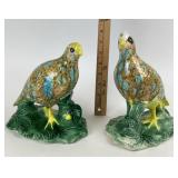 Majolica Ceramic Bird Figurines