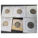1917, (2) 1924, 1935, (2) 1936 Buffalo Nickels