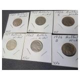 (2) 1923, (2) 1927, (2) 1936 Buffalo Nickels