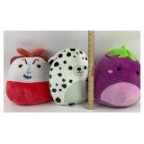 Squishmallows Lot Dalmation, Grape & Nightmare