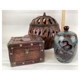 Savoy Glazed Jar, Bamboo Ikebana Basket, Animal Sk