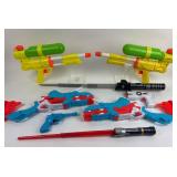 Super Soakers, Nerf guns, Star Wars Lightsabers
