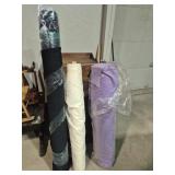 Bolts Of Fabric (3) Black, Cream & Lavender