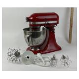 KitchenAid Red Stand Mixer With Attachments