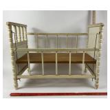 Wooden Doll Crib with Floral Decoration