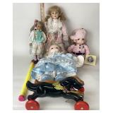 Wooden Dog Racer Toy, Dolls; Precious Moments, Por
