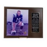 Johnny Unitas Plaque with Photo and Stats
