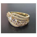Gold-toned Sterling Silver Ring, Size 10