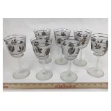 Libbey Glasses With Silver Leaf Design