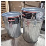 Metal 20 Gallon Trash Cans 3 No Lids