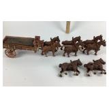Cast Iron Wagon With Eight Horses, Missing Pieces