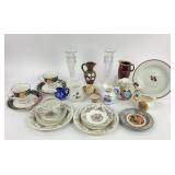 Crystal vases, Tea Cups, Saucers, Mini Pitchers