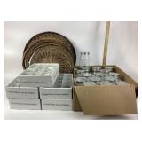 Frosted Glass Votive Holders, Mason Jars, Wicker T