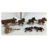 Cast Iron Horse-Drawn Wagon with Horses, Missing P