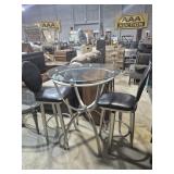 Glass & Metal High Top Table (35 in. Across & 42