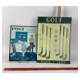 Golf Wood Iron Metal Sign, Saturday Evening Post C