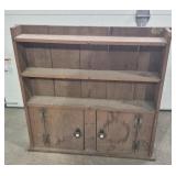 Rustic Wood Cabinet With Shelves & 2 Bottom Doors