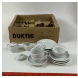 IKEA Duktig White Toy Porcelain Tea Set