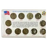 United States Wartime Silver Nickels
