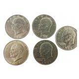 Eisenhower 1971 D and unmarked qty 5