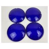 Colbalt Blue Glass Ribbed Light covers