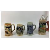 German Ceramic Beer Steins, Lidded Stein