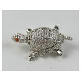 Sterling Marked Turtle Pin, 4.71g TW with filigree