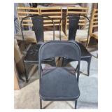 Metal Folding Chair & 2 Metal Chairs