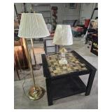 Black Wooden Side Table Featuring A Decorative