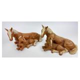 2 Homco 1991 Horse Figurines With Foals