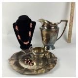 Wm Rogers, Oneida: ï¿½Round Tray, Sugar, Pitcher, Ne