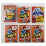 6 Sealed Baseball Trading Card Packs Variety