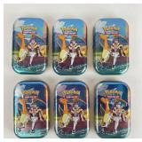 6 Charizard Pokemon Tin Containers/ Card Holders