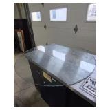 Glass Tabletop With Rippled Edge 45 in.