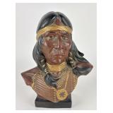 Vintage Ceramic Native American Bust