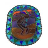 Stained Glass Panel With Tribal Design