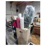 Fabric Bolts (6) Red Velvet, Muslin, Floral