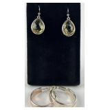 .925 JCM Stamped Hoop Sterling Silver earrings,