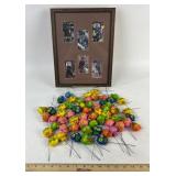 Framed Owl Photos, Figurines on Picks