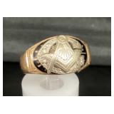 10k Gold Masonic Ring, 5.54g, Size 10.5